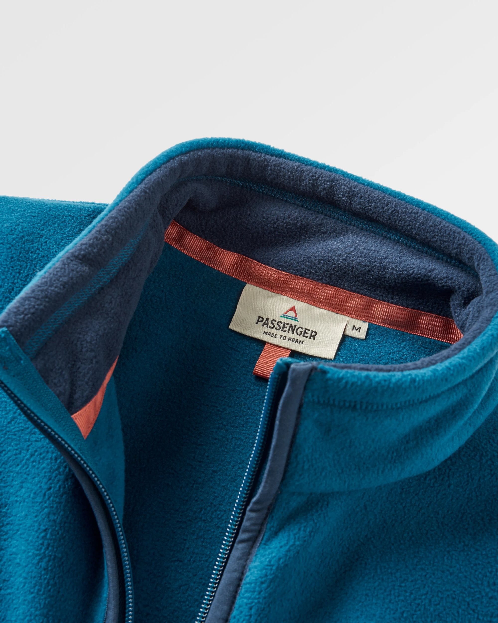 Ridge 2.0 Full Zip Recycled Polar Fleece - Tidal Blue/Rich Navy - Flatlay