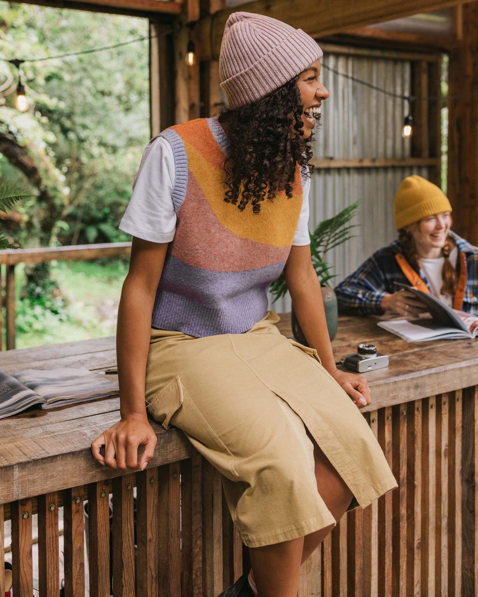 Avian Cord Maxi Skirt - Biscuit - Lifestyle