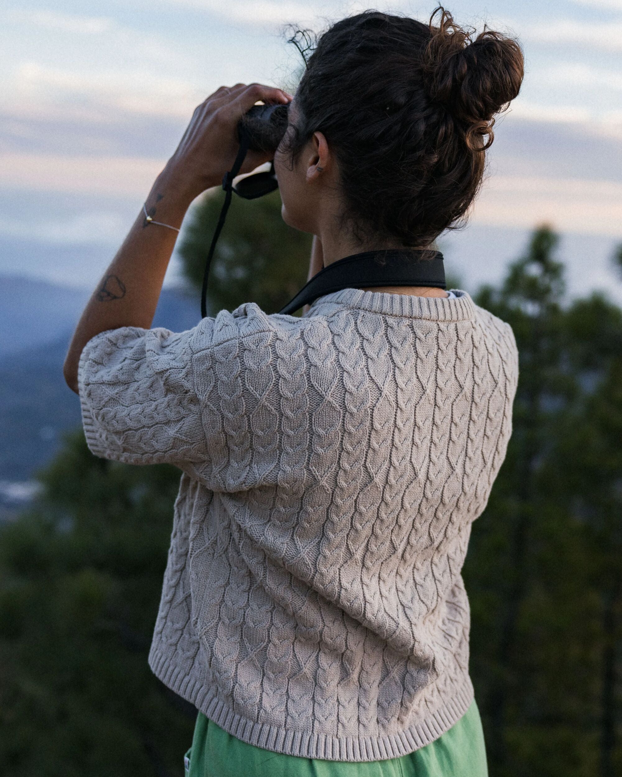 Homely Short Sleeve Knitted Jumper - Simply Taupe - Lifestyle