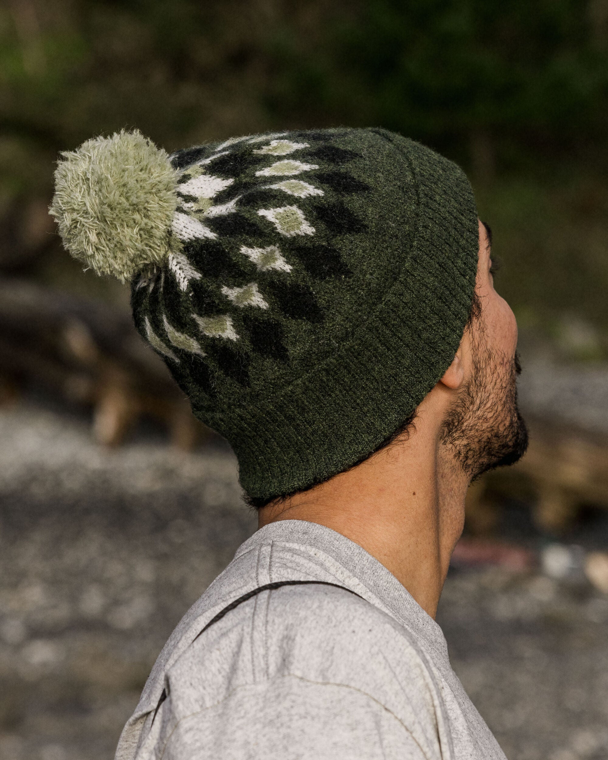 Snowdrop Recycled Bobble Hat - Khaki - Lifestyle - Male
