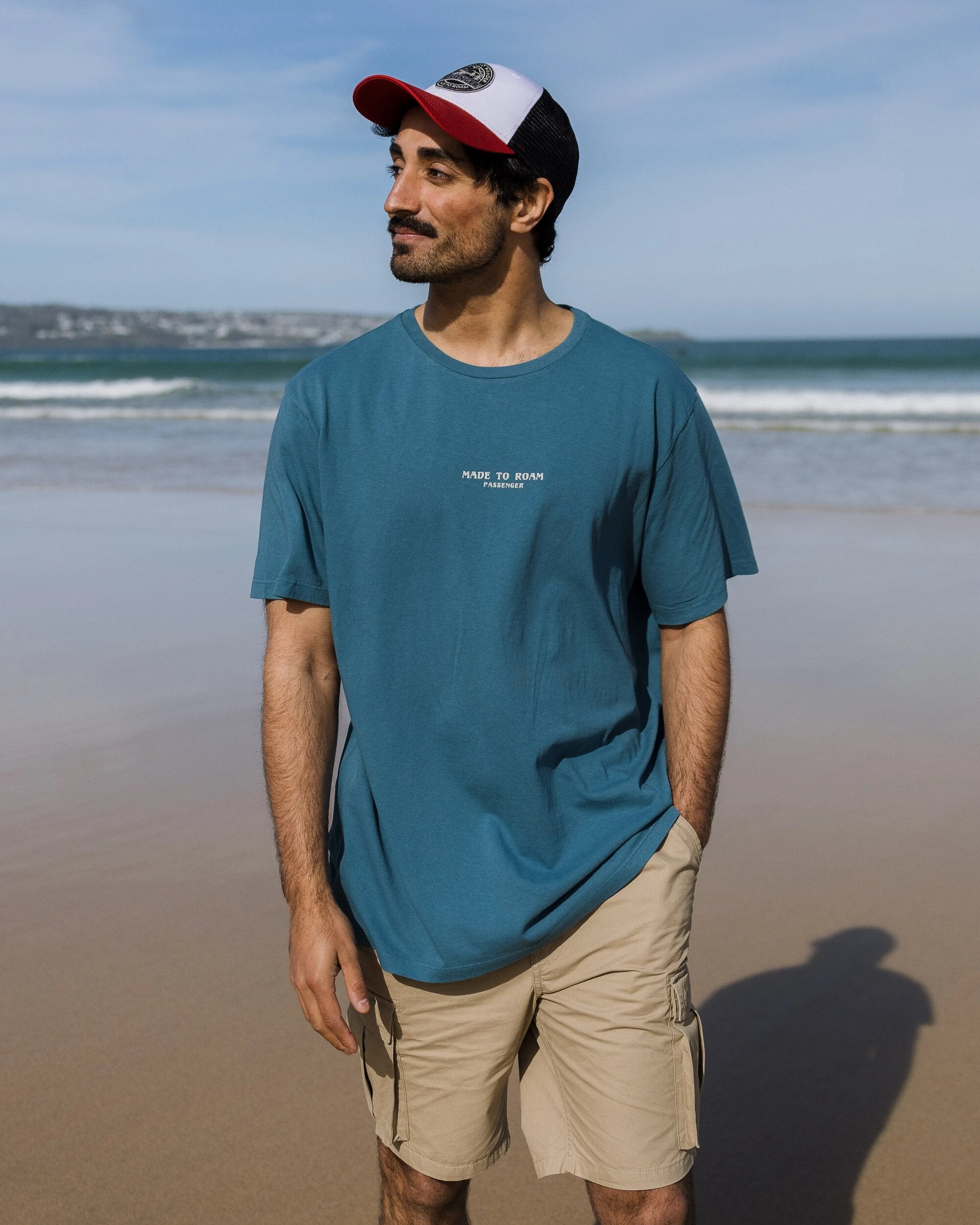 Sundown Recycled Cotton T-Shirt - Blue Steel - Lifestyle