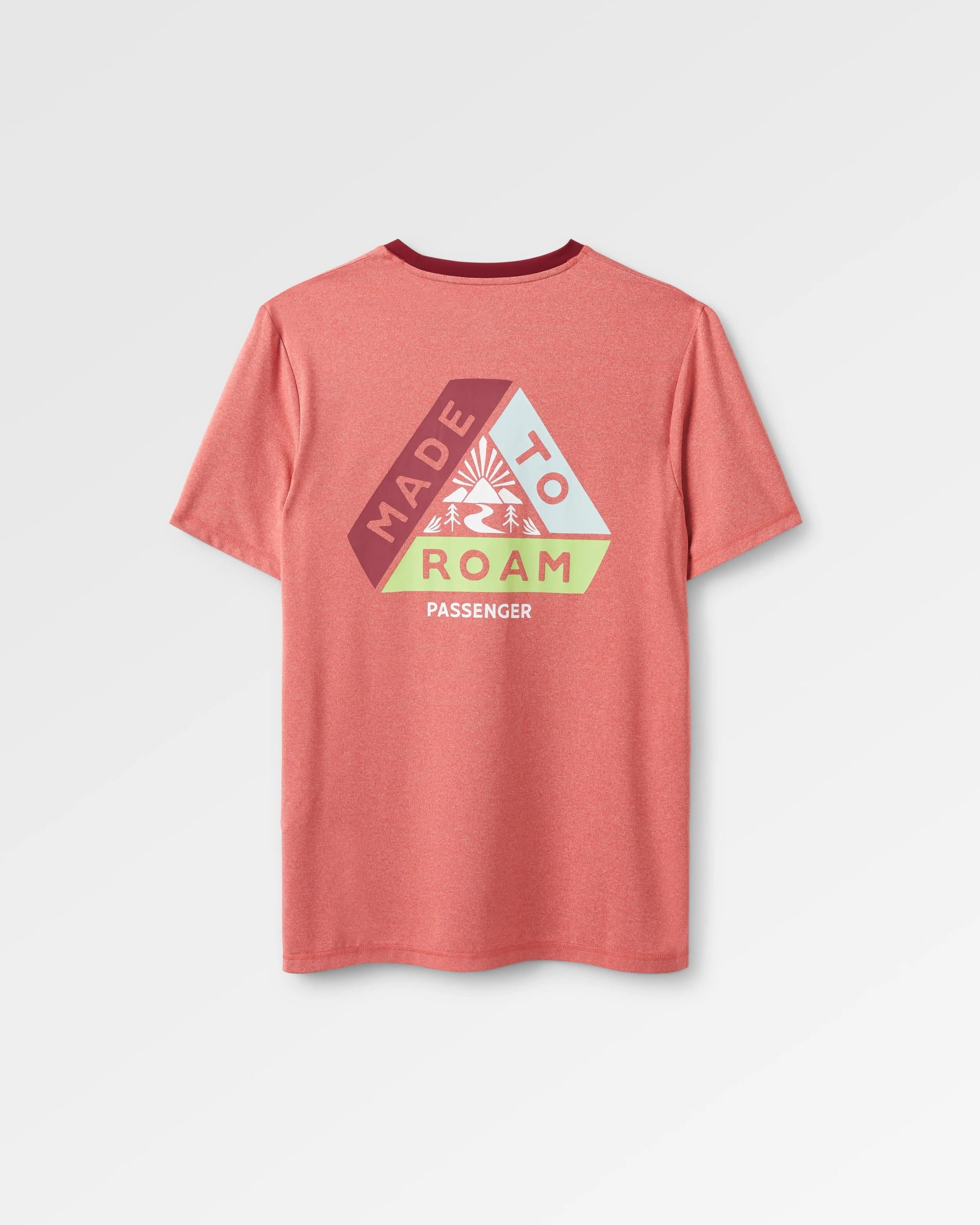 Classic Active Recycled T-Shirt - Mineral Red Marl - Flatlay
