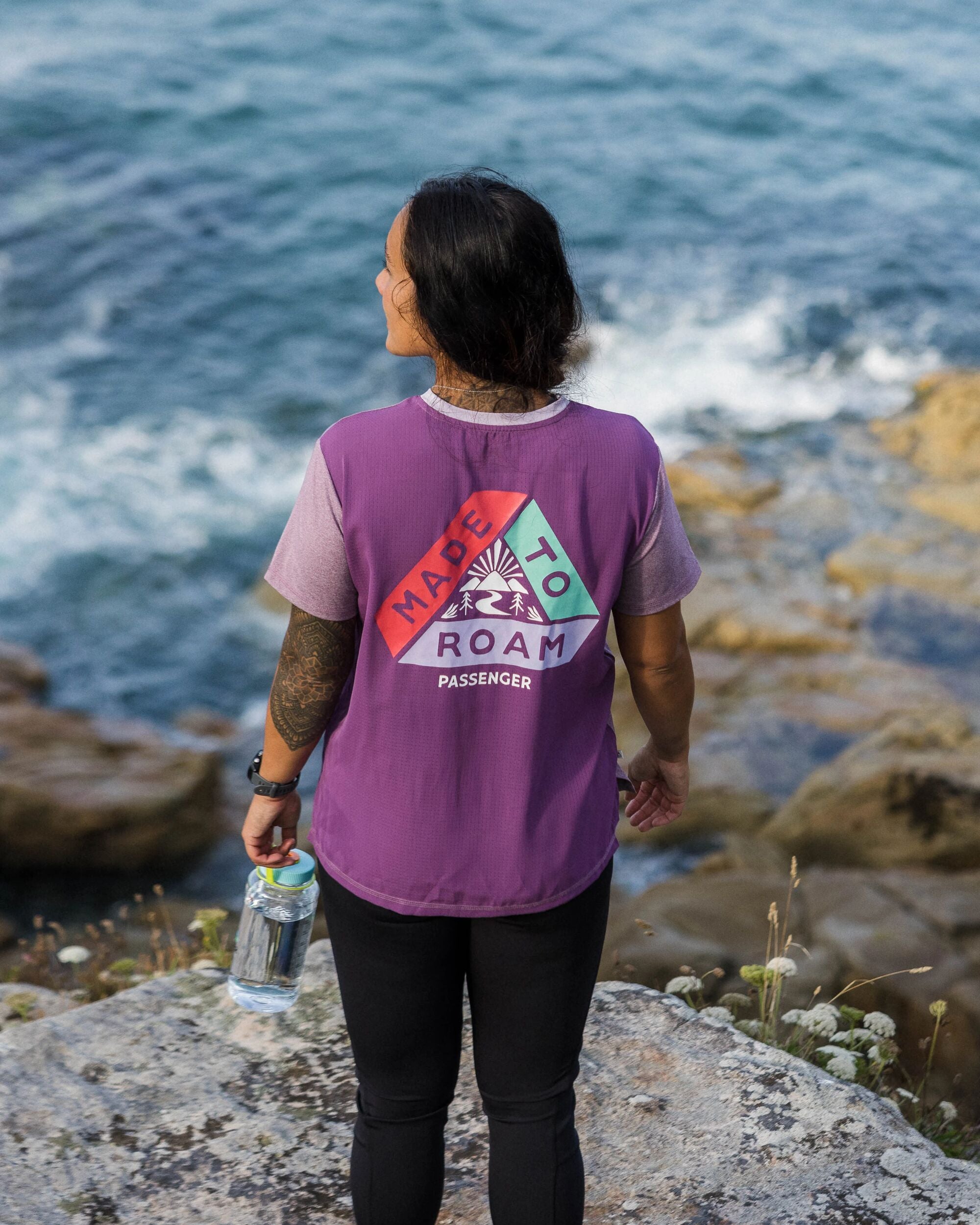 Aurora Active T-Shirt - Berry Marl - Lifestyle