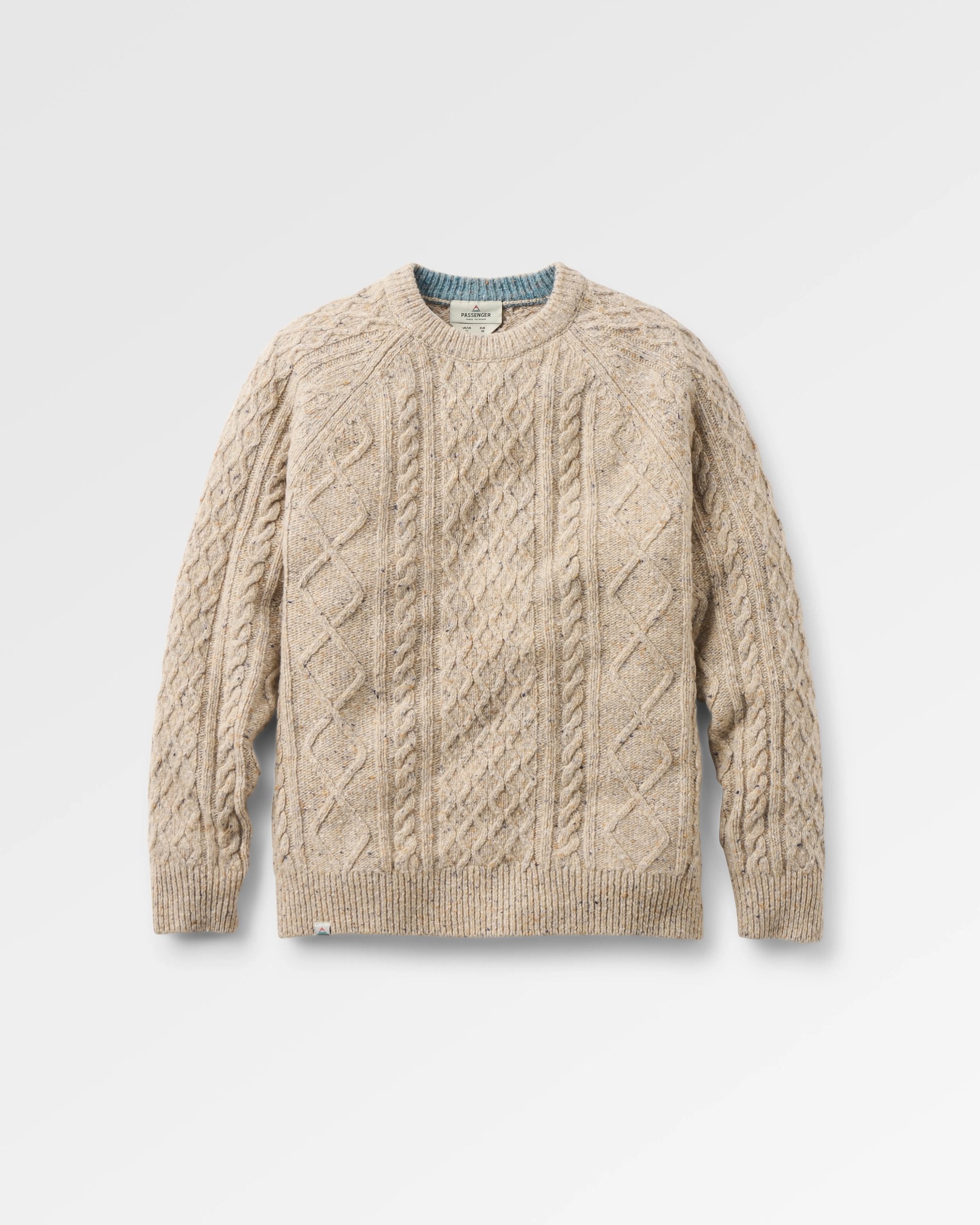 Sandbar Merino Wool Knitted Jumper - Oatmeal - Flatlay