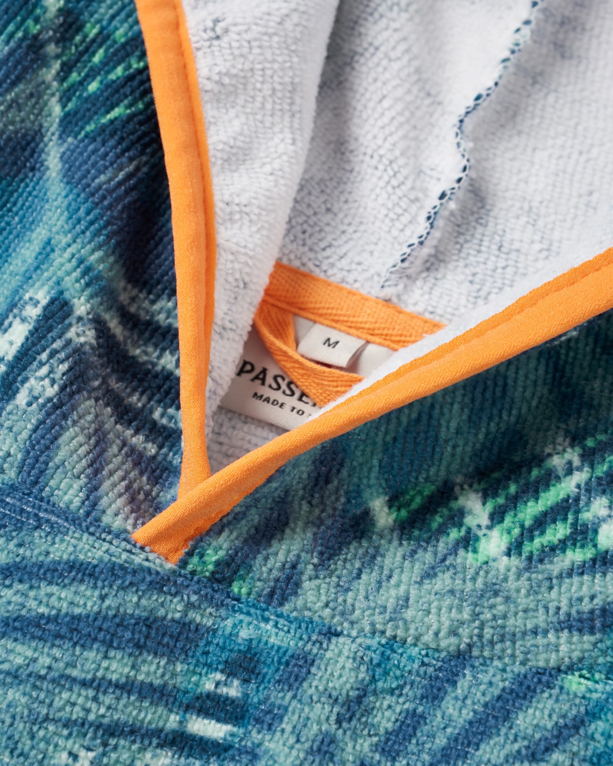 Tulum Recycled Towel Poncho - Palm Camo Moonlight - Flatlay