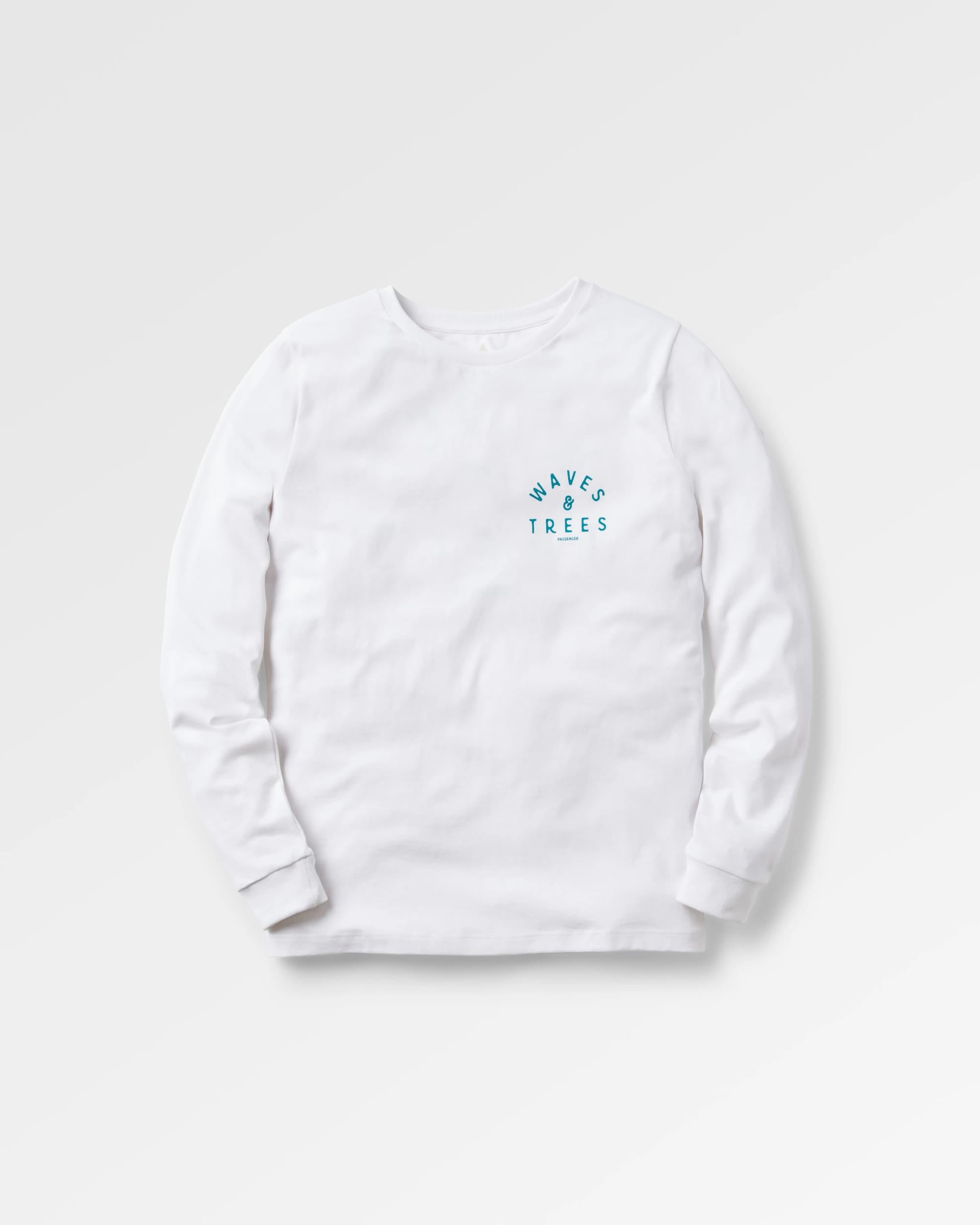 Penida Recycled Cotton LS T-Shirt - White - Flatlay