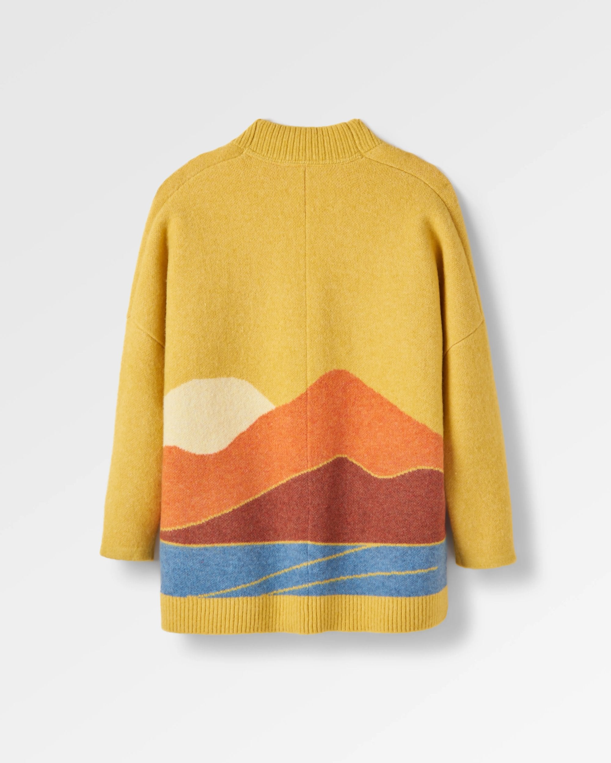 Vista Recycled Knitted Cardigan - Amber Gold - Flatlay