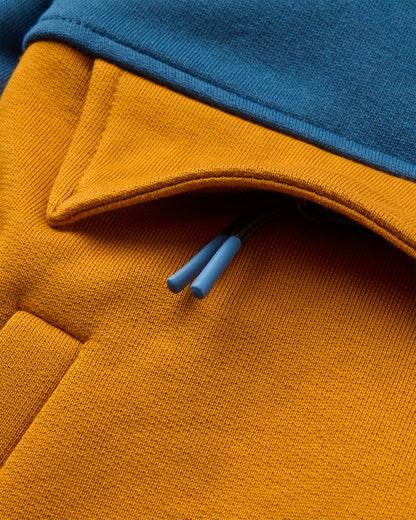 Wildedge Recycled Cotton Hoodie - Dark Denim/Retro Orange - Flatlay