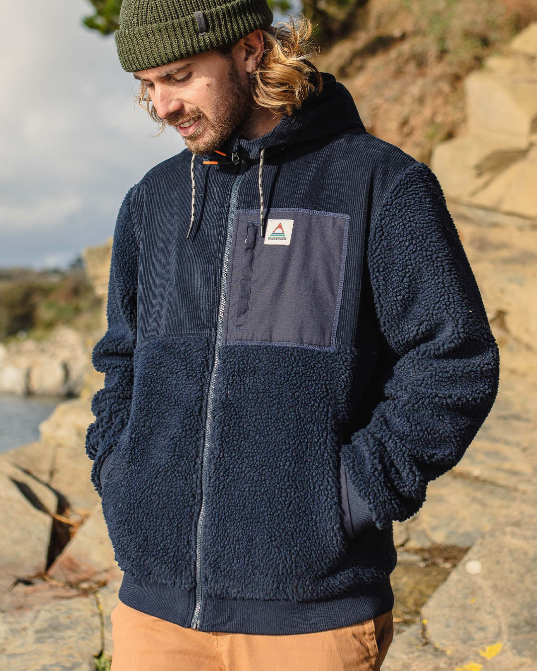Adventure Recycled Sherpa Full Zip Fleece - Deep Navy