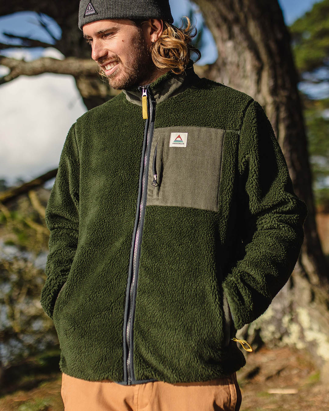 Trekker Recycled Sherpa Full Zip Fleece - Fir Tree