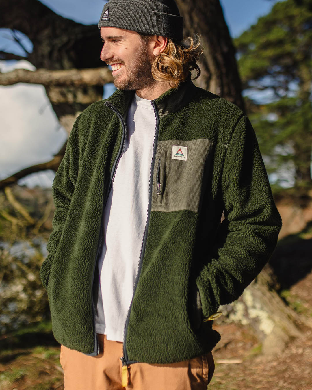 Trekker Recycled Sherpa Full Zip Fleece - Fir Tree